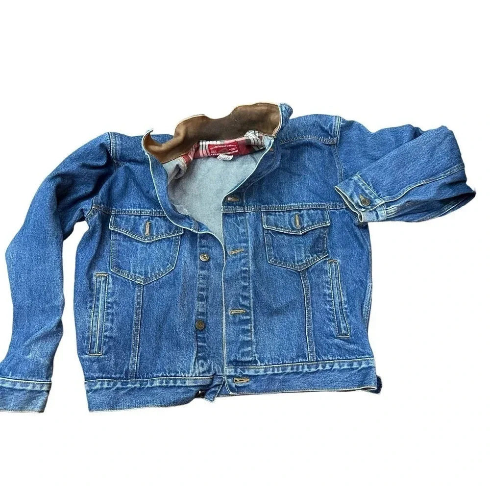 Marlboro‎ Country Store mens Blue Button Down Collar Jean Jacket Size Small